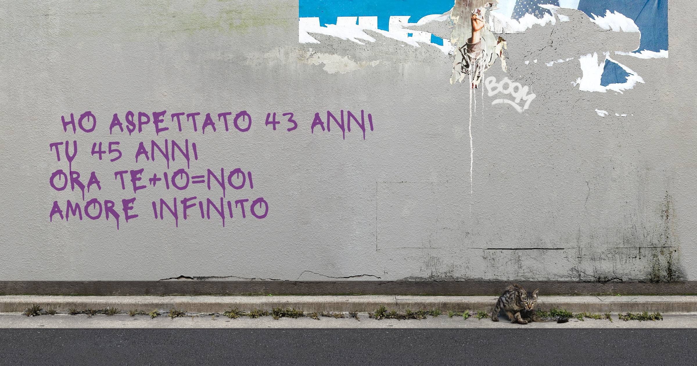 ho aspettato 43 anni Tu 45 anni
Ora te+io=NOI
AMORE INFINITO