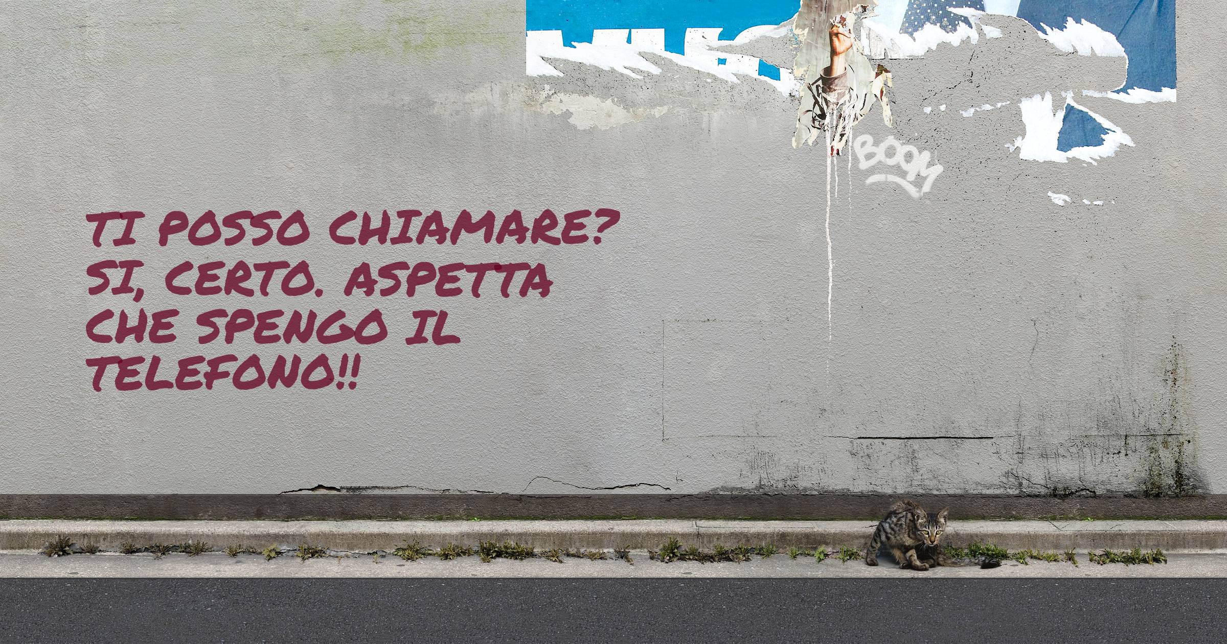 Ti posso chiamare?
Si, certo. Aspetta che spengo il telefono!!